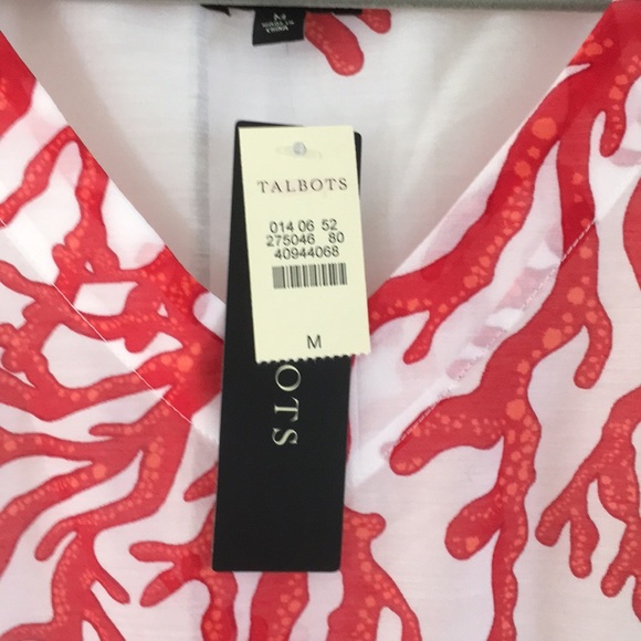 NWT Talbots Long Coral Print Caftan Size M - Picture 2 of 5